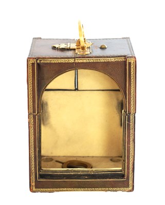 Lot 1447 - JUMP, LONDON. A RARE AND FINE LATE 19TH CENTURY ENGLISH SILVER MOUNTED SHAGREEN HUMPBACK FUSEE CARRIAGE CLOCK