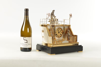 Lot 1263 - GUILMET, PARIS. A LATE 19TH CENTURY FRENCH INDUSTRIAL AUTOMATION "HELMSMAN" TABLE CLOCK