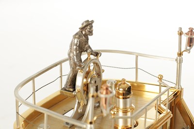 Lot 1263 - GUILMET, PARIS. A LATE 19TH CENTURY FRENCH INDUSTRIAL AUTOMATION "HELMSMAN" TABLE CLOCK