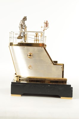 Lot 1263 - GUILMET, PARIS. A LATE 19TH CENTURY FRENCH INDUSTRIAL AUTOMATION "HELMSMAN" TABLE CLOCK