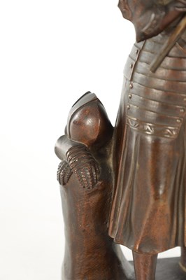 Lot 1138 - A 19TH CENTURY BRONZE FIGURE OF JOAN OF ARC