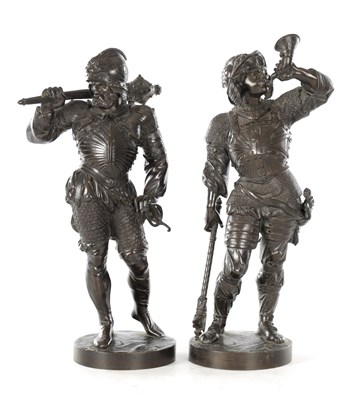 Lot 1156 - A PAIR OF EARLY 19TH CENTURY AUSTRIAN BRONZE CAVALRY FIGURES