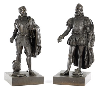 Lot 1165 - A PAIR OF 19TH CENTURY FRENCH BRONZE FIGURAL SCULPTURES