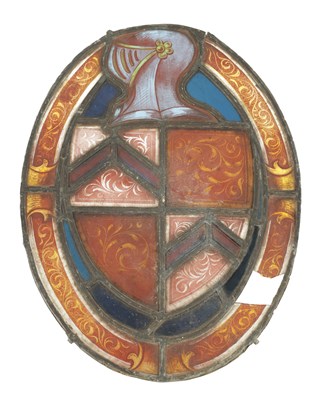 Lot 8 - AN 18TH CENTURY ARMOURIAL STAINED GLASS WINDOW