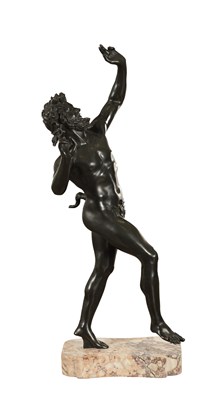 Lot 1032 - A LARGE 19TH CENTURY GRAND TOUR PATINATED FIGURAL BRONZE