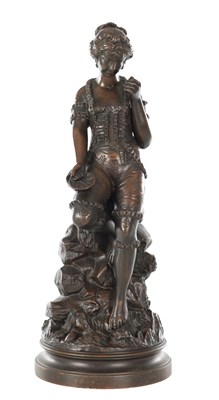 Lot 1012 - A 19TH CENTURY BRONZE FIGURE BY GUSTAVE RAY