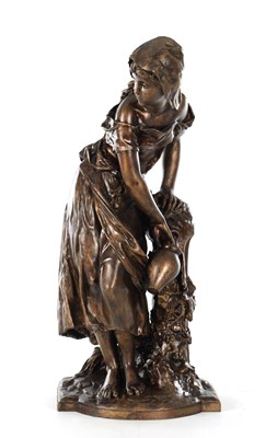 Lot 961 - MATHIEU MOREAU (FRENCH 1822 - 1912) A LATE 19TH CENTURY BRONZE FIGURAL SCULPTURE
