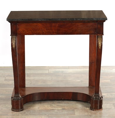 Lot 1611 - A 19TH CENTURY FRENCH MAHOGANY CONSOLE TABLE