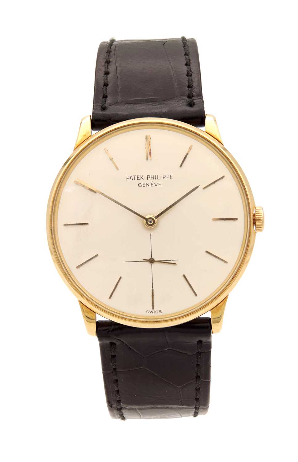 Lot 1214 - A GENTLEMAN'S VINTAGE 18CT GOLD PATEK PHILIPPE MANUAL WIND WRISTWATCH