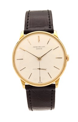 Lot 1214 - A GENTLEMAN'S VINTAGE 18CT GOLD PATEK PHILIPPE MANUAL WIND WRISTWATCH