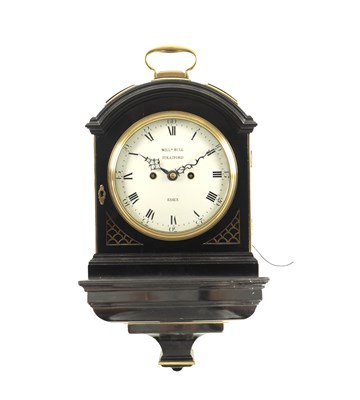 Lot 1291 - WILLIAM BULL, STRATFORD. A REGENCY TRIPLE PAD TOP VERGE BRACKET CLOCK WITH WALL BRACKET