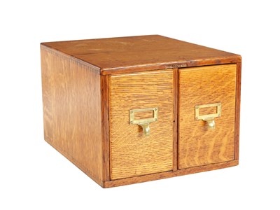 Lot 1540 - A 20TH CENTURY OAK BOOTS INDEX CARD CABINET