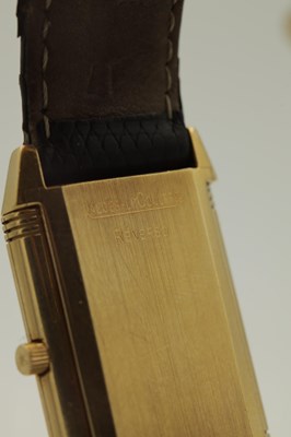 Lot 1213 - A GENTLEMAN'S 18CT GOLD JAEGER-LECOULTRE REVERSO WRISTWATCH