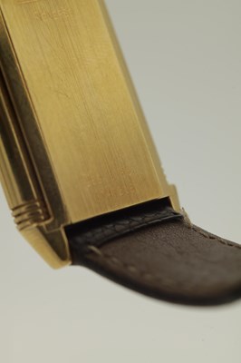 Lot 1213 - A GENTLEMAN'S 18CT GOLD JAEGER-LECOULTRE REVERSO WRISTWATCH