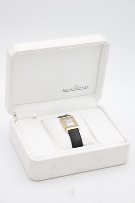 Lot 1213 - A GENTLEMAN'S 18CT GOLD JAEGER-LECOULTRE REVERSO WRISTWATCH