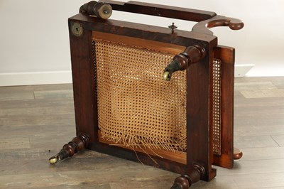 Lot 1512 - A REGENCY CAMPAIGN CAMFOR WOOD ADJUSTABLE BERGERE CHAIR