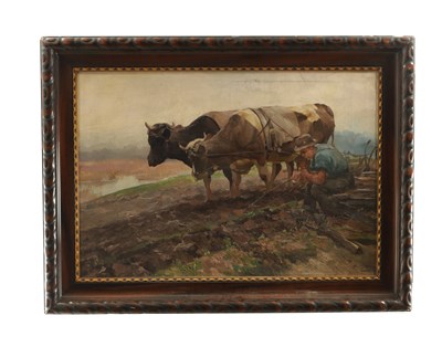 Lot 670 - ARTHUR NISIO (BRAZILIAN 1906 - 1974) A 20TH CENTURY OIL ON CANVAS TITLED DESCANSO