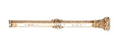 Lot 235 - A LATE 19TH CENTURY 9CT ROSE GOLD COMBINE INK PEN/PENCIL