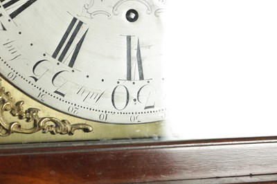 Lot 1315 - THOMAS RICHARDSON, WEVERHAM. A GEORGE III FLAMED MAHOGANY QUARTER CHIMING LONGCASE CLOCK WITH RARE YEAR CALENDAR