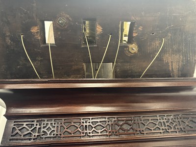 Lot 1315 - THOMAS RICHARDSON, WEVERHAM. A GEORGE III FLAMED MAHOGANY QUARTER CHIMING LONGCASE CLOCK WITH RARE YEAR CALENDAR