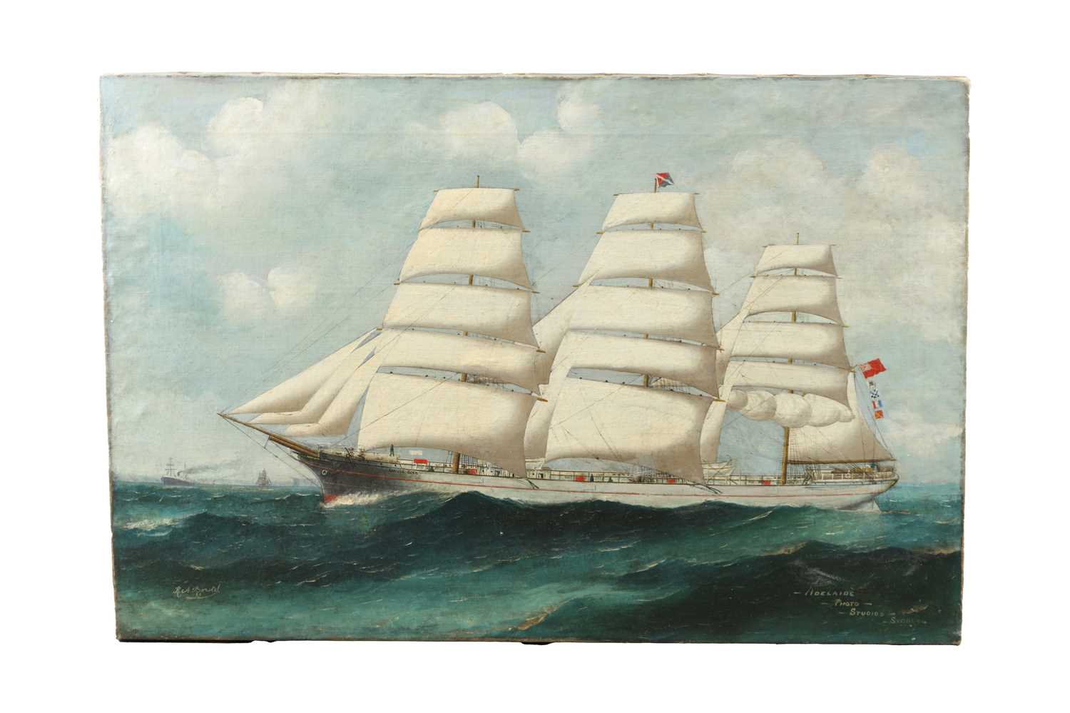 Lot 639 - REGINALD ARTHUR BORSTEL (AUSTRAILIA 1875-1922) A LATE 19TH CENTURY OIL ON CANVAS PORTRAIT OF THE SAILING BOAT "GANTOCK ROCK"