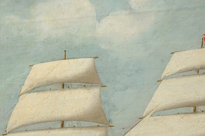 Lot 639 - REGINALD ARTHUR BORSTEL (AUSTRAILIA 1875-1922) A LATE 19TH CENTURY OIL ON CANVAS PORTRAIT OF THE SAILING BOAT "GANTOCK ROCK"