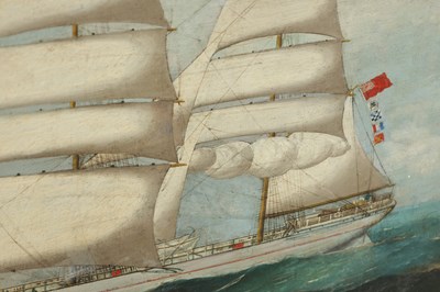 Lot 639 - REGINALD ARTHUR BORSTEL (AUSTRAILIA 1875-1922) A LATE 19TH CENTURY OIL ON CANVAS PORTRAIT OF THE SAILING BOAT "GANTOCK ROCK"