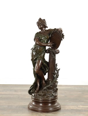 Lot 909 - LOUIS AUGUSTE MOREAU (FRENCH 1855 - 1919) A LARGE 19TH CENTURY BRONZED METAL FIGURAL SCULPTURE