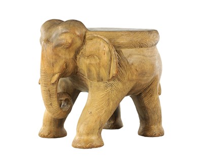 Lot 579 - A 20TH CENTURY INDIAN HARDWOOD STOOL