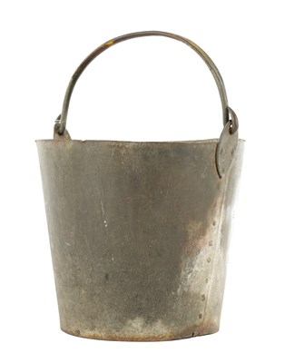 Lot 943 - A 19TH CENTURY RAILWAY LMS RIVETED IRON BUCKET