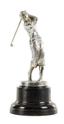 Lot 980 - A LATE 19TH CENTURY SILVERED BRONZE FIGURAL SCULPTURE OF A GOLFER