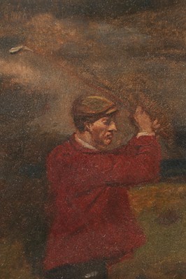 Lot 665 - A 19TH CENTURY OIL ON CANVAS FULL LENGTH PORTRAIT OF A GOLFER