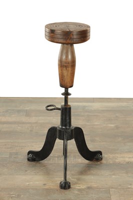 Lot 1549 - A LATE 19TH CENTURY ADJUSTABLE GUILDERS STOOL/WORK TABLE