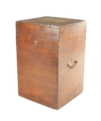 Lot 1640 - A 19TH CENTURY OAK CARRYING BOX FOR THE NORTHALLERTON GOLD CUP
