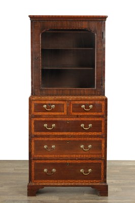 Lot 1642 - AN UNUSUAL GEORGE II INLAID CROSS-BANDED MAHOGANY COLLECTORS / APOTHACARY CABINET