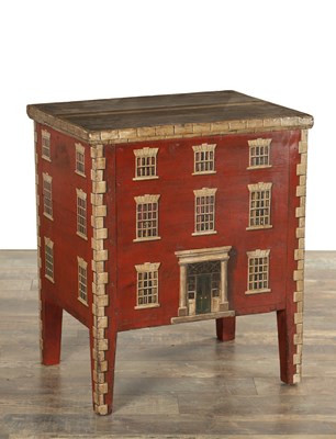 Lot 1519 - AN 18TH CENTURY LATER PAINTED COUNTRY HOUSE LIDDED BOX