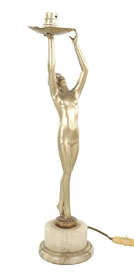 Lot 1123 - AN ART DECO FIGURAL TABLE LAMP
