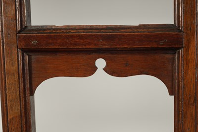 Lot 1482 - AN EARLY 18TH CENTURY OAK DOG KENNEL DRESSER AND RACK