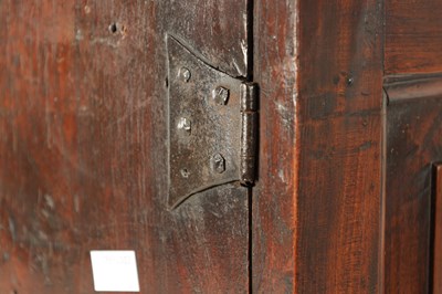 Lot 1662 - A GOOD EARLY 18TH CENTURY ELM HANGING SPICE CABINET