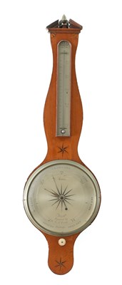 Lot 1381 - AIANO. A GEORGE III INLAID SATINWOOD WHEEL BAROMETER
