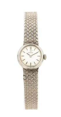 Lot 1193 - A MID 20TH CENTURY 9CT WHITE GOLD OMEGA CONSTELLATIONS LADY’S WRISTWATCH
