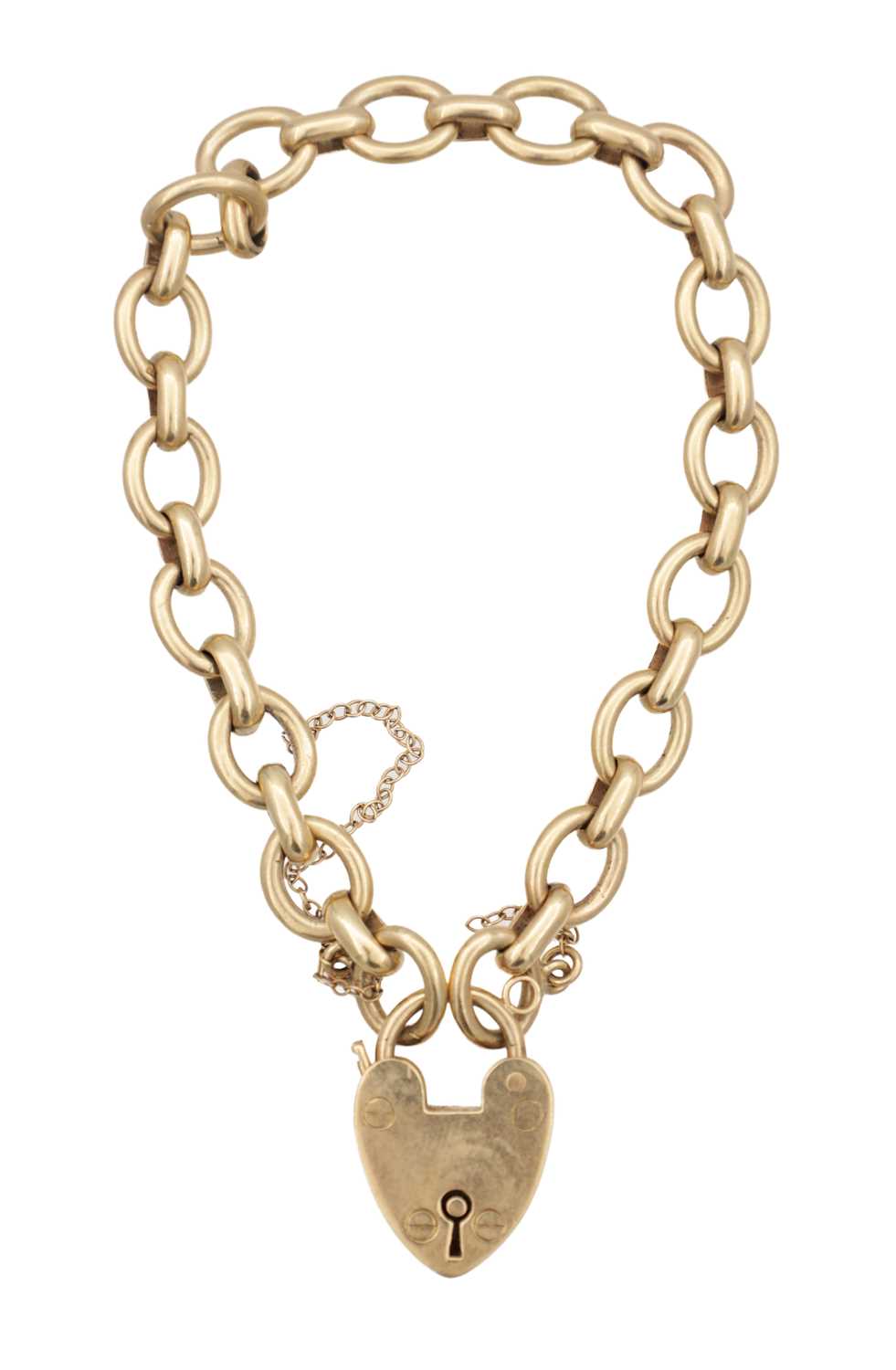 Lot 270 - A 9CT GOLD LOCKET BRACELET