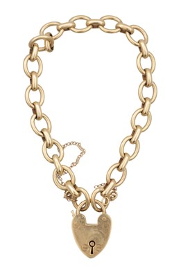 Lot 270 - A 9CT GOLD LOCKET BRACELET