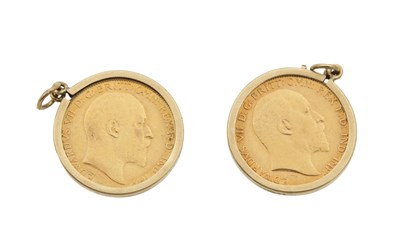 Lot 409 - TWO EDWARD VII GOLD HALF SOVEREIGNS DATED 1908, AND 1909