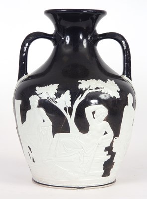 Lot 67 - A LATE 19th CENTURY WEDGEWOOD BLACK JASPER...