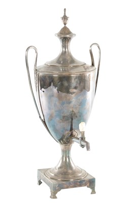 Lot 145 - A SILVER PLATED REGENCY TEA URN