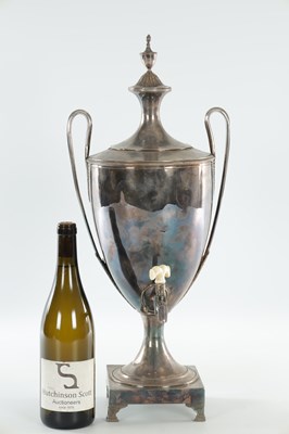 Lot 145 - A SILVER PLATED REGENCY TEA URN