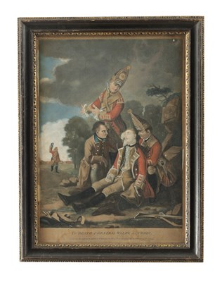 Lot 675 - AN 18TH CENTURY PRINT OF THE DEATH OF GENERAL WOLFE AT QUEBEC