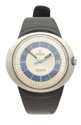 Lot 1250 - A CIRCA 1970's STAINLESS STEEL OMEGA GENEVE DYNAMIC TOOL 107 AUTOMATIC WRISTWATCH