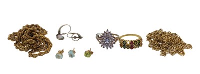 Lot 394 - A COLLECTION OF GOLD PLATED AND SILVER COSTUME JEWELLERY